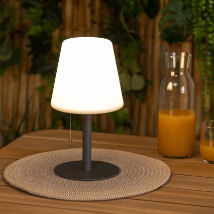 Atmosphera - Lámpara de mesa LED RGBW recargable para exterior ZACK LED/3,7V 1200 mAh IP44 negro