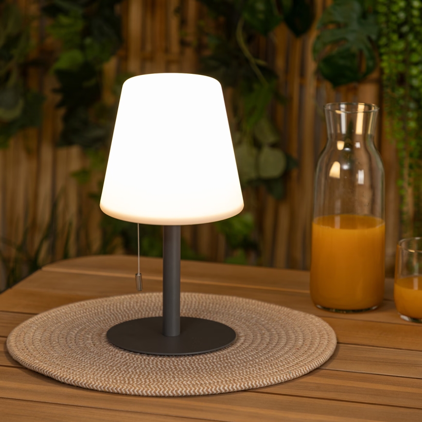 Atmosphera - Lámpara de mesa LED RGBW recargable para exterior ZACK LED/3,7V 1200 mAh IP44 negro