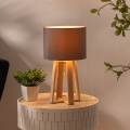 Atmosphera - Lámpara de mesa MOLU 1xE27/25W/230V pino/gris
