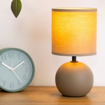 Atmosphera - Lámpara de mesa TIMÉO 1xE14/60W/230V taupe/color crema