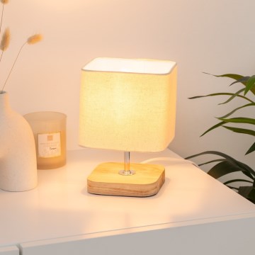 Atmosphera - Lámpara de mesa TOXEY 1xE14/25W/230V pino/beige