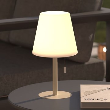 Atmosphera - LED RGBW Lámpara de mesa de exterior recargable ZACK LED/3,7V 1200 mAh IP44 beige