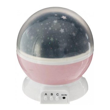 Atmosphera - Proyector infantil LED 3xAA rosa