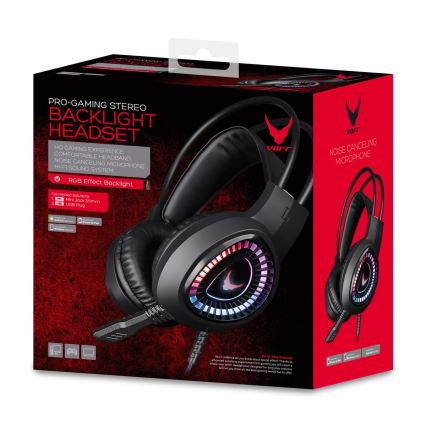 Auriculares para juegos VARR RGB LED con micrófono