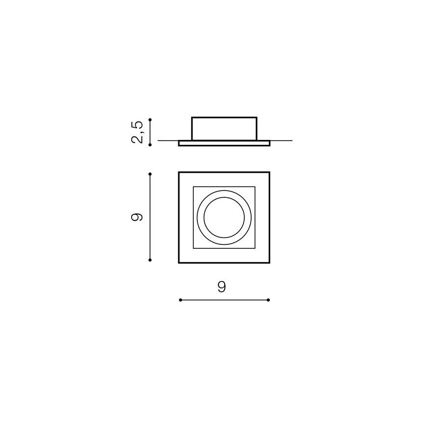 Azzardo AZ0795 - Lámpara empotrada PACO 1xGU10/50W/230V