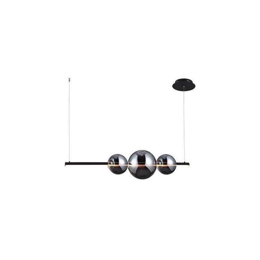 Azzardo - Vidrio de repuesto para lámpara de araña SANDRA negro/cromo - pequeño diá. 15 cm