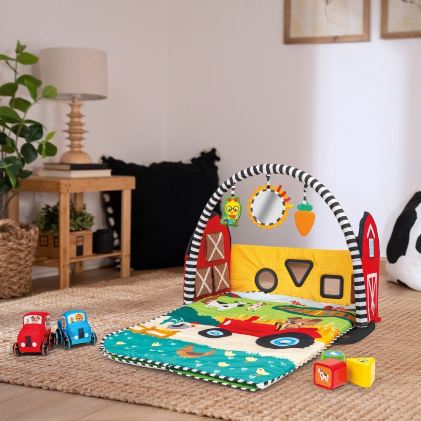 Baby Einstein - Alfombra de actividades para bebé BUSY BARNYARD 4xAA