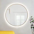 Baltica Design - Espejo de baño LED de pared retroiluminado BRIGHT LED/15W/230V 4500K Ø 100 cm IP65 dorado