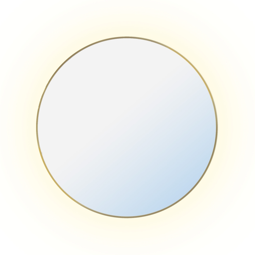 Baltica Design - Espejo de pared para baño LED con iluminación integrada BRIGHT LED/15W/230V 4500K, diámetro 60 cm, IP65, dorado