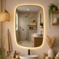 Baltica Design - Espejo LED de pared para baño con retroiluminación STONE CALM LED/15W/230V 2700K 90x60 cm IP65 dorado