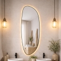 Baltica Design - Espejo mural de baño retroiluminado STONE FLUID LED/15W/230V 2700K 155x50 cm IP65 negro