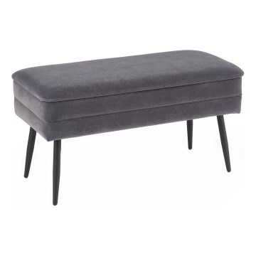 Banco con espacio de almacenamiento VELVA 37x78 cm gris