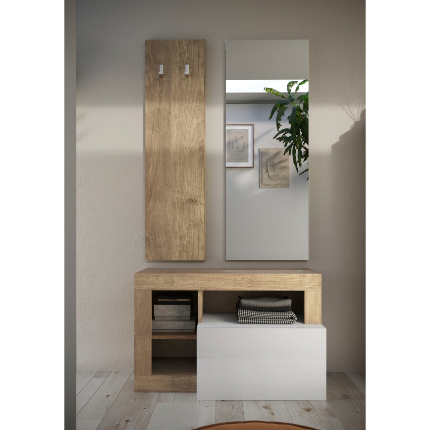 Banco LENOR 91x209 cm blanco/marrón