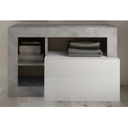 Banco LENOR blanco/gris de hormigón