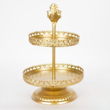 Bandeja decorativa diá. 25,5 cm dorado