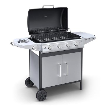 Barbacoa de gas de 4 quemadores, acero inoxidable