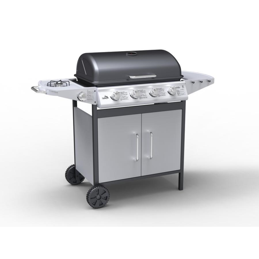 Barbacoa de gas de 4 quemadores, acero inoxidable