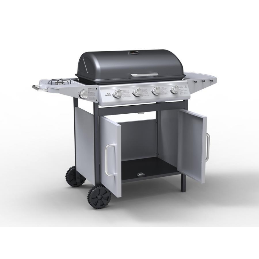 Barbacoa de gas de 4 quemadores, acero inoxidable