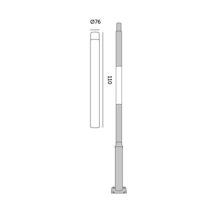 Barra de extensión para poste de iluminación exterior BASE 1 m gris