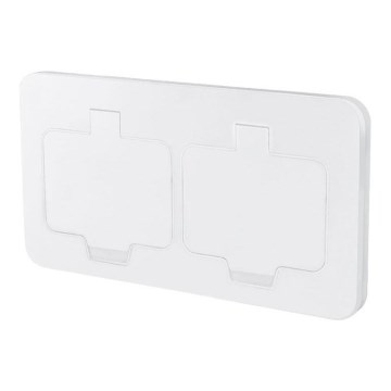Base empotrada doble para suelo exterior, IP55, blanca, rectangular