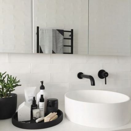 BAT-B0969 - Grifo de lavabo para instalación empotrada LUNGO negro mate