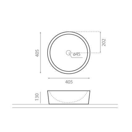 Bathco 00307 - Lavabo sobre encimera DUAL Ø 40,5 cm piedra/beige