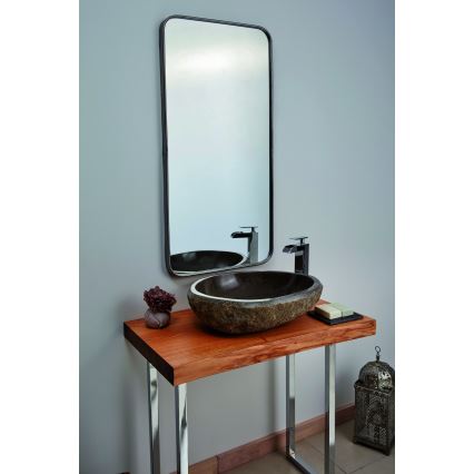 Bathco 00393 - Lavabo sobre encimera RIO 52x47 cm piedra/gris