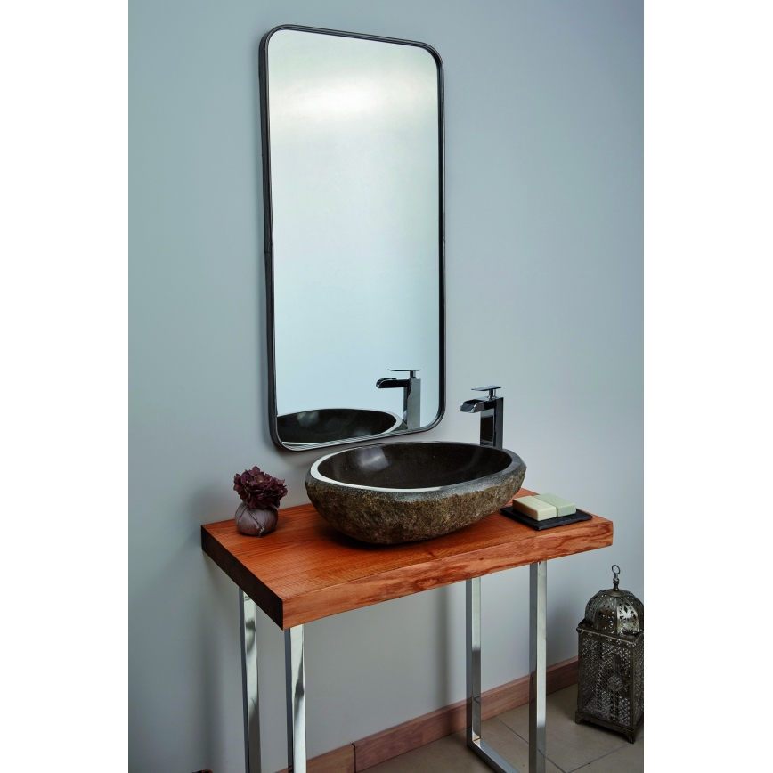 Bathco 00393 - Lavabo sobre encimera RIO 52x47 cm piedra/gris