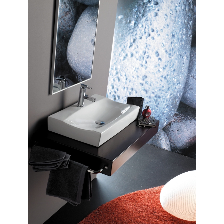 Bathco 0041 - Lavabo sobre encimera SARDINERO 61,5x37,5 cm porcelana/blanco