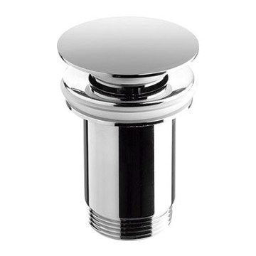 Bathco 0211 - Desagüe para lavabo con rebosadero y cierre CLICK-CLACK, diámetro 6 cm, acabado cromado brillante