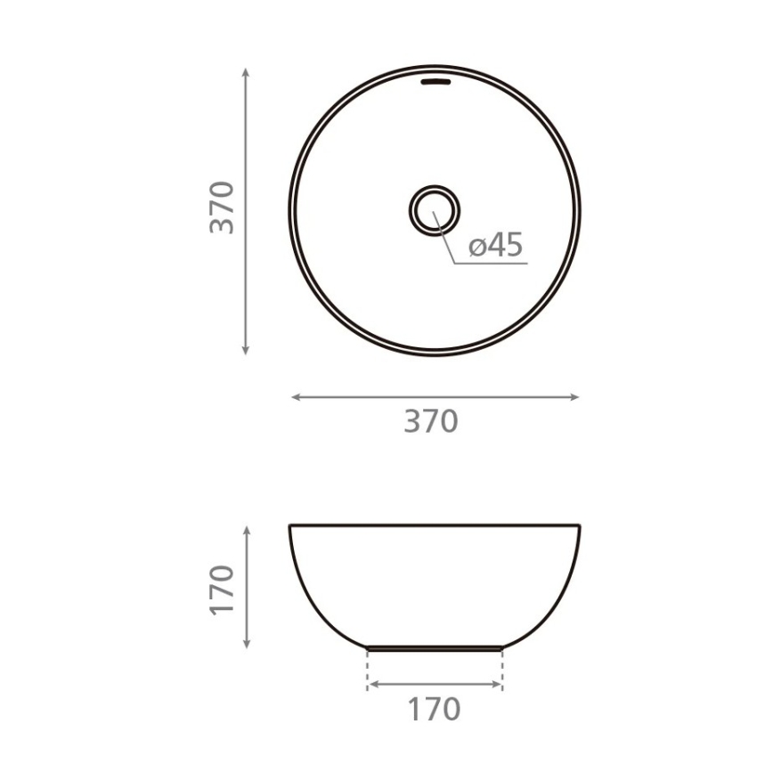Bathco 4131 - Lavabo sobre encimera BARI Ø 37 cm porcelana/blanco
