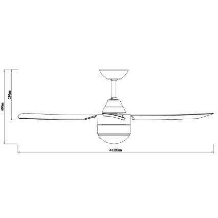 BAYSIDE 531017 - Ventilador de techo MEGARA 2xE14/15W/230V antracita + control remoto