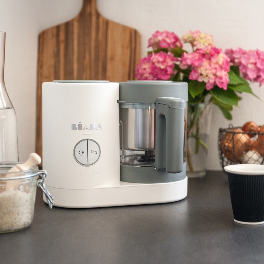Beaba - Cocedor al vapor 2 en 1 BABYCOOK NEO blanco/gris