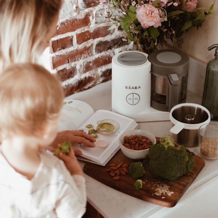 Beaba - Cocedor al vapor 2 en 1 BABYCOOK NEO blanco/gris