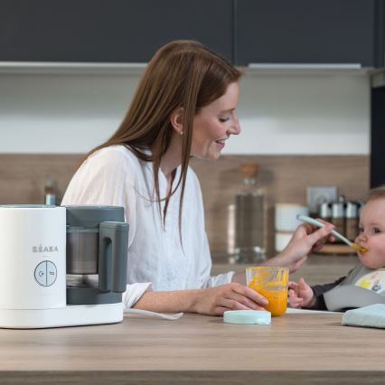 Beaba - Cocedor al vapor 2 en 1 BABYCOOK NEO blanco/gris