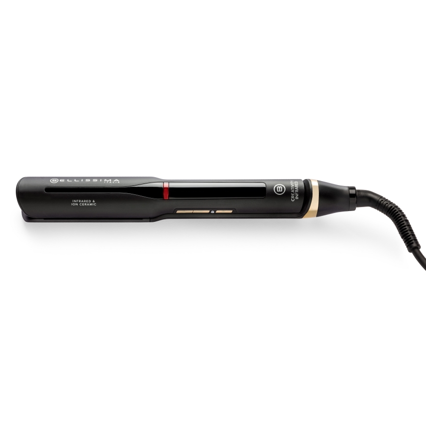 Bellissima 11948 - Plancha de pelo con pantalla LCD y tecnología infrarroja 60W/230V, negra