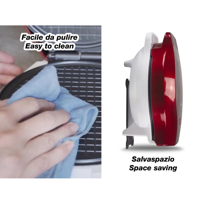 Beper - Gofrera 2 en 1 1000W/230V roja