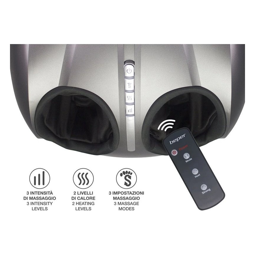 Beper - Masajeador de pies SHIATSU 36W/230V + control remoto