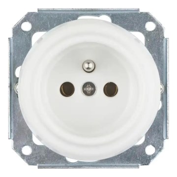 Bohemia-Design - Enchufe retro de porcelana para uso doméstico sin marco 250V/16A blanco