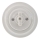 Bohemia-Design - Interruptor rotativo retro de porcelana con marco n.º 1 blanco