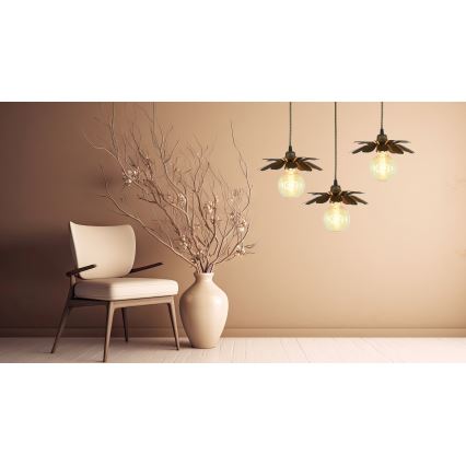 Bohemia-Design - Lámpara colgante con cable 1xE27/60W/230V acabado en bronce