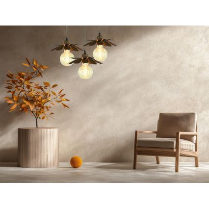 Bohemia-Design - Lámpara colgante con cable 1xE27/60W/230V acabado en bronce