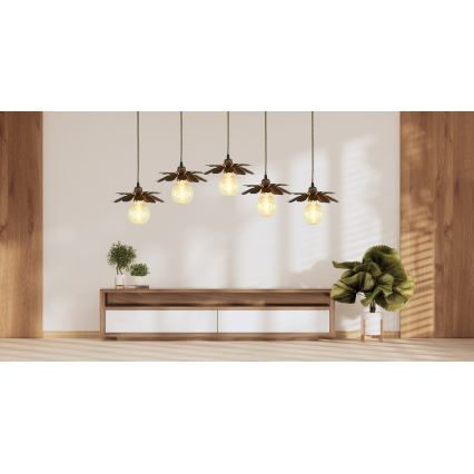 Bohemia-Design - Lámpara colgante con cable 1xE27/60W/230V acabado en bronce