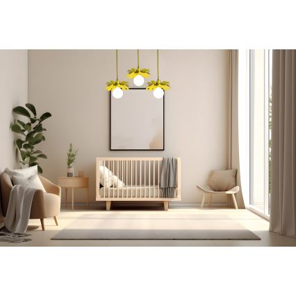Bohemia-Design - Lámpara colgante con cable 1xE27/60W/230V amarilla