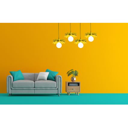 Bohemia-Design - Lámpara colgante con cable 1xE27/60W/230V amarilla