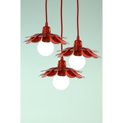 Bohemia-Design - Lámpara colgante con cable 1xE27/60W/230V roja