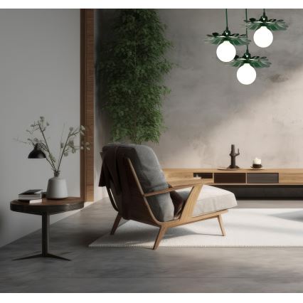 Bohemia-Design - Lámpara colgante con cable 1xE27/60W/230V verde