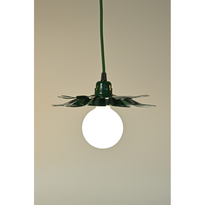 Bohemia-Design - Lámpara colgante con cable 1xE27/60W/230V verde