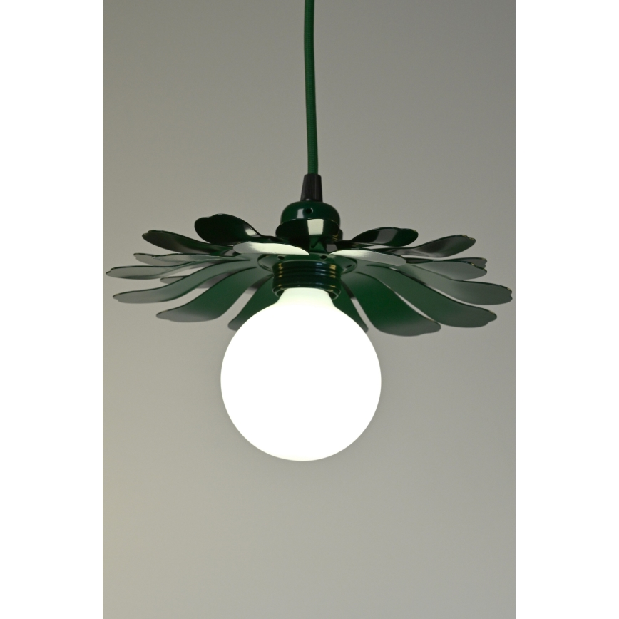 Bohemia-Design - Lámpara colgante con cable 1xE27/60W/230V verde