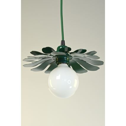 Bohemia-Design - Lámpara colgante con cable 1xE27/60W/230V verde
